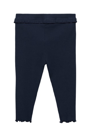 Legging maille côtelée coton - Bleu marine
