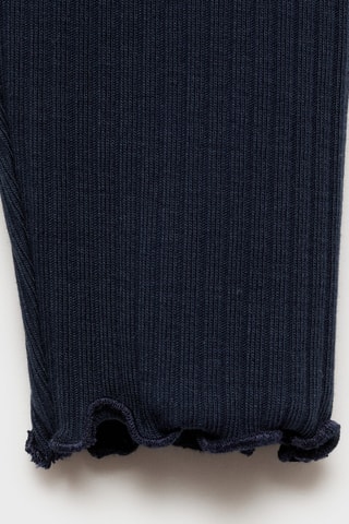 Legging maille côtelée coton - Bleu marine