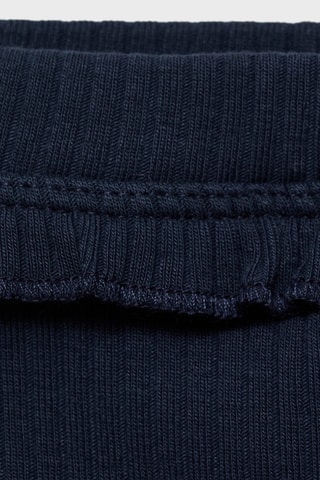 Legging maille côtelée coton - Bleu marine