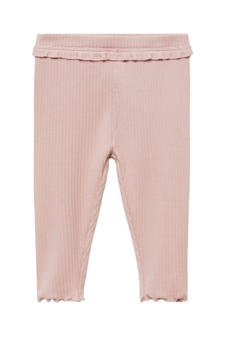 Legging maille côtelée coton - Rose