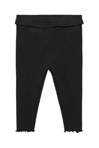 Legging maille côtelée coton - Noir