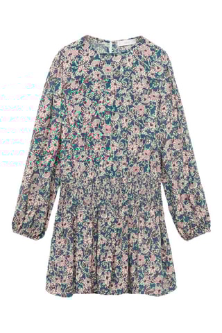 Robe à fleurs détail froncé - Rose