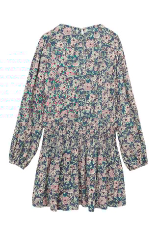 Robe à fleurs détail froncé - Rose