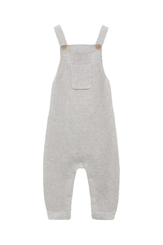 Salopette maille coton - Gris chiné