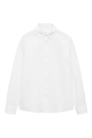 Chemise oxford imprimée - Blanc