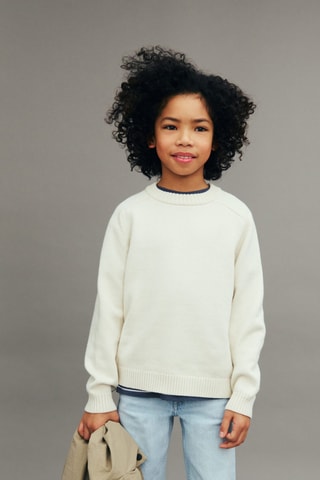 Pull-over maille coton - Ivoire