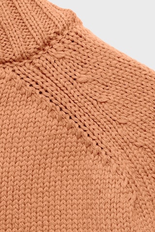 Pull-over maille coton - Orange pastel