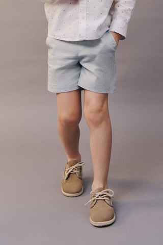 Bermuda lin - Bleu clair
