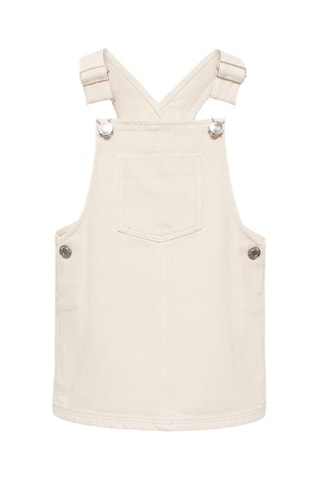 Robe chasuble courte en jean - Ecru