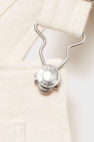 Robe chasuble courte en jean - Ecru