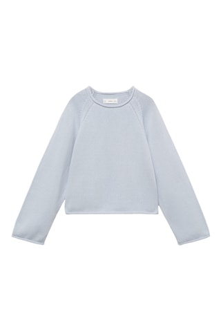 Pull-over maille coton - Bleu clair