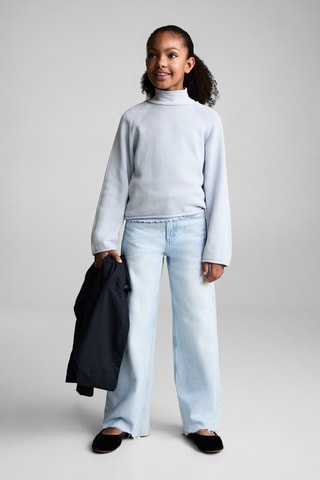 Pull-over maille coton - Bleu clair