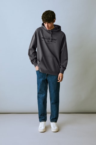 Sweat-shirt kangourou message - Anthracite