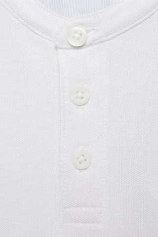 Polo coton col mao - Blanc cassé