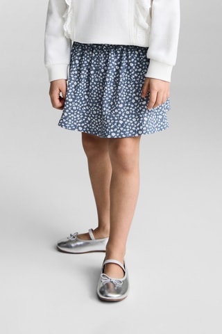 Jupe imprimée florale - Bleu