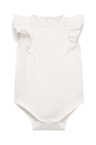 Body coton à volants - Blanc cassé