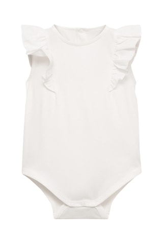 Body coton à volants - Blanc cassé