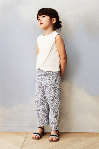 Pantalon imprimé coton - Blanc