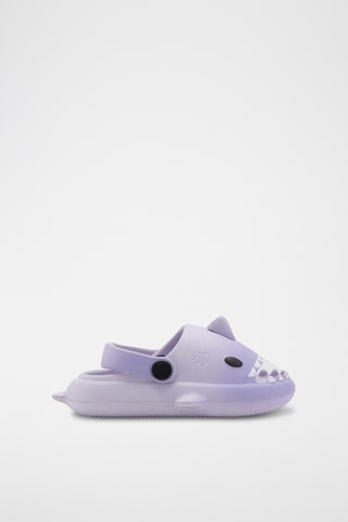 Tongs à motif requin - Violet clair