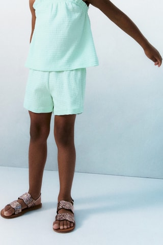 Short coton - Vert d'eau