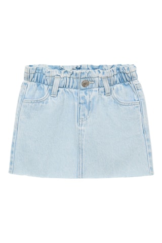 Jupe denim bas effiloché - Bleu clair