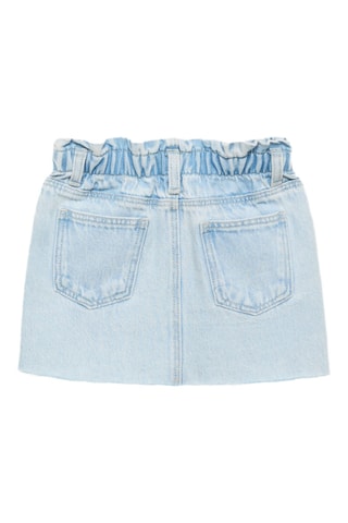 Jupe denim bas effiloché - Bleu clair