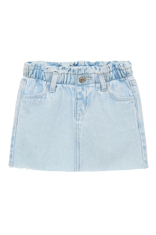 Jupe denim bas effiloché - Bleu clair