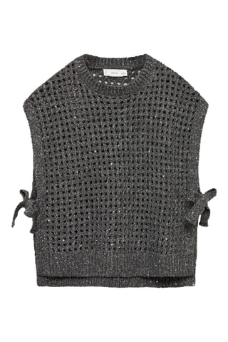 Gilet en maille ajourée Lurex - Anthracite