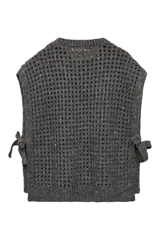 Gilet en maille ajourée Lurex - Anthracite
