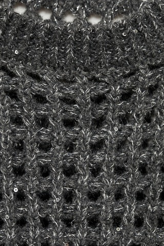 Gilet en maille ajourée Lurex - Anthracite