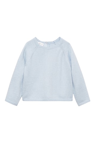 Pull-over maille fine boutons - Bleu clair