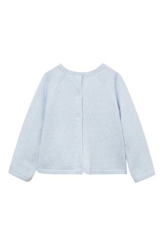 Pull-over maille fine boutons - Bleu clair