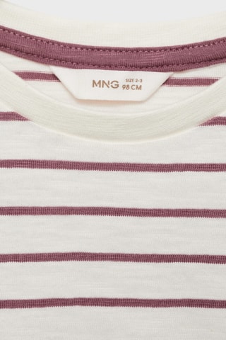 T-shirt coton à rayures - Blanc cassé