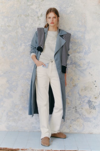 Trench fluide ceinture - Bleu