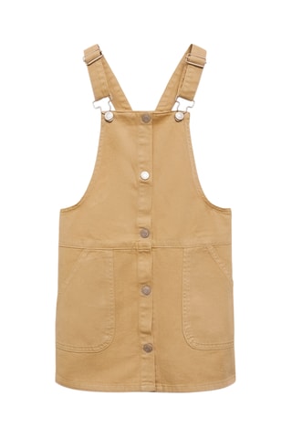 Robe chasuble courte en jean - Marron