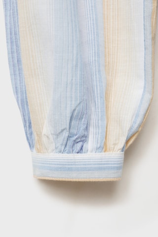 Robe froncée rayures - Bleu clair