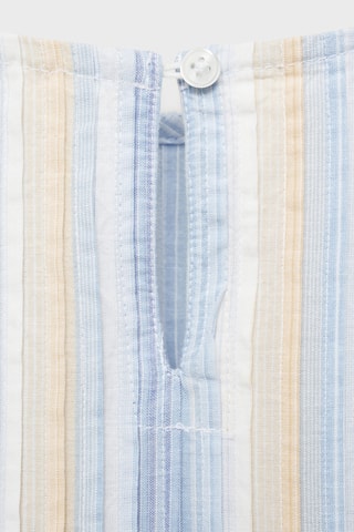 Robe froncée rayures - Bleu clair