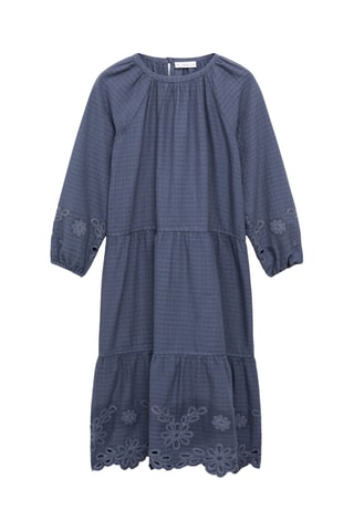 Robe texturée broderies - Bleu