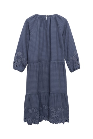 Robe texturée broderies - Bleu