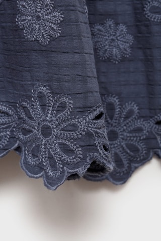 Robe texturée broderies - Bleu