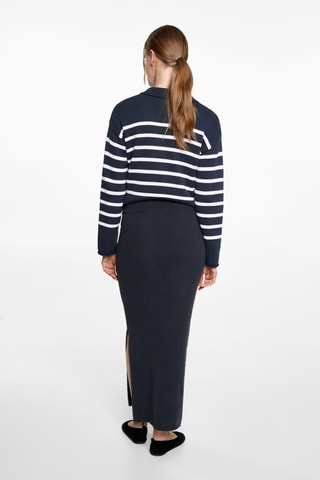 Jupe longue fente sur le côté - Bleu marine