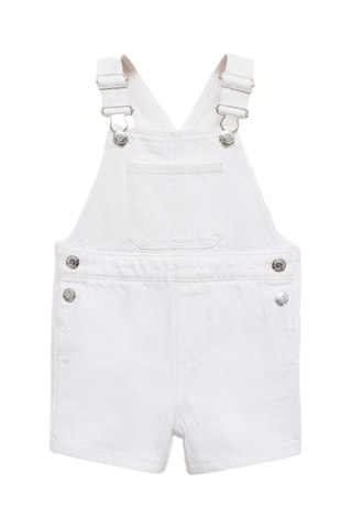 Salopette courte denim - Blanc