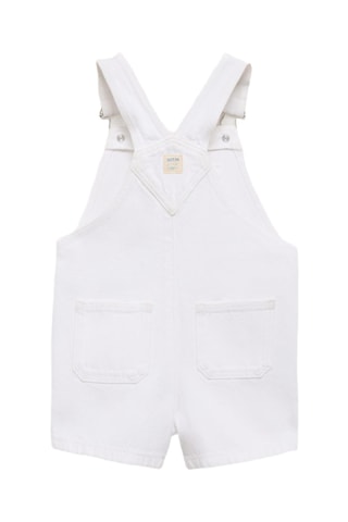 Salopette courte denim - Blanc