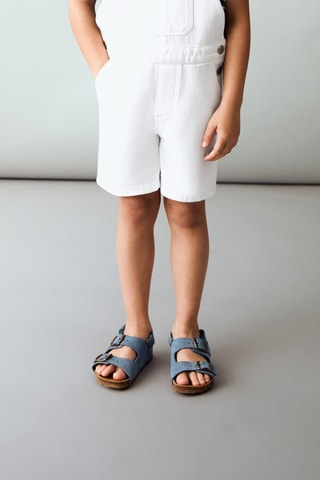 Salopette courte denim - Blanc