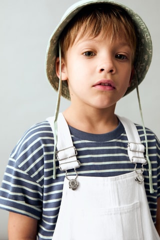 Salopette courte denim - Blanc