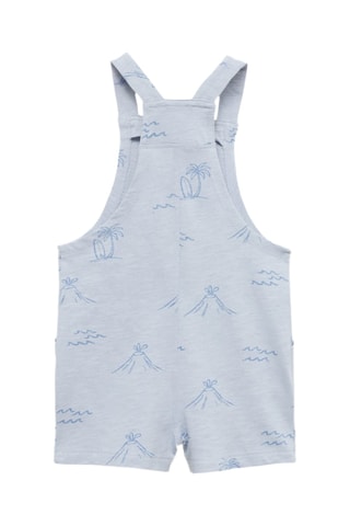 Salopette en imprimé palmiers - Bleu clair