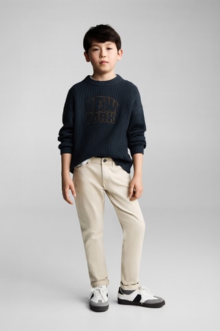 Jean droit coton - Beige