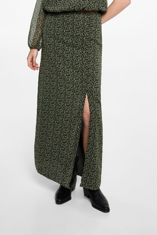 Jupe longue imprimée - Noir