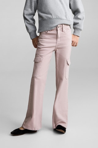 Jean cargo flare - Violet clair