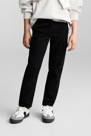 Pantalon droit cargo - Noir